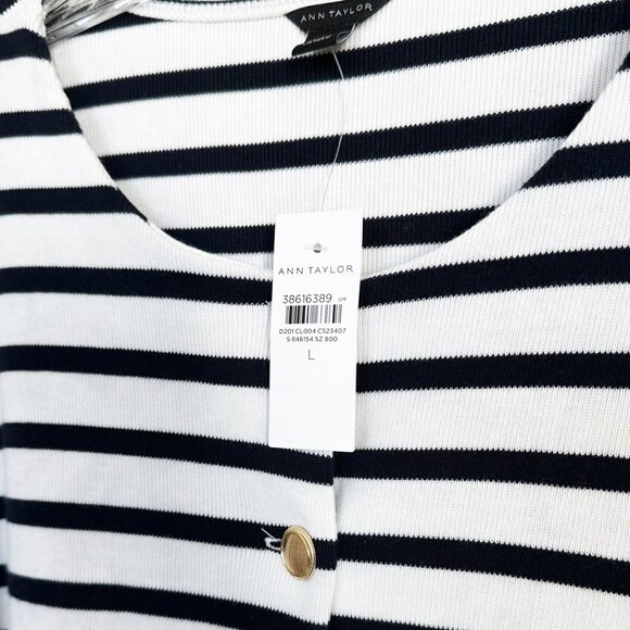 NWT Ann Taylor Striped Knit Jacket - Picture 9 of 9